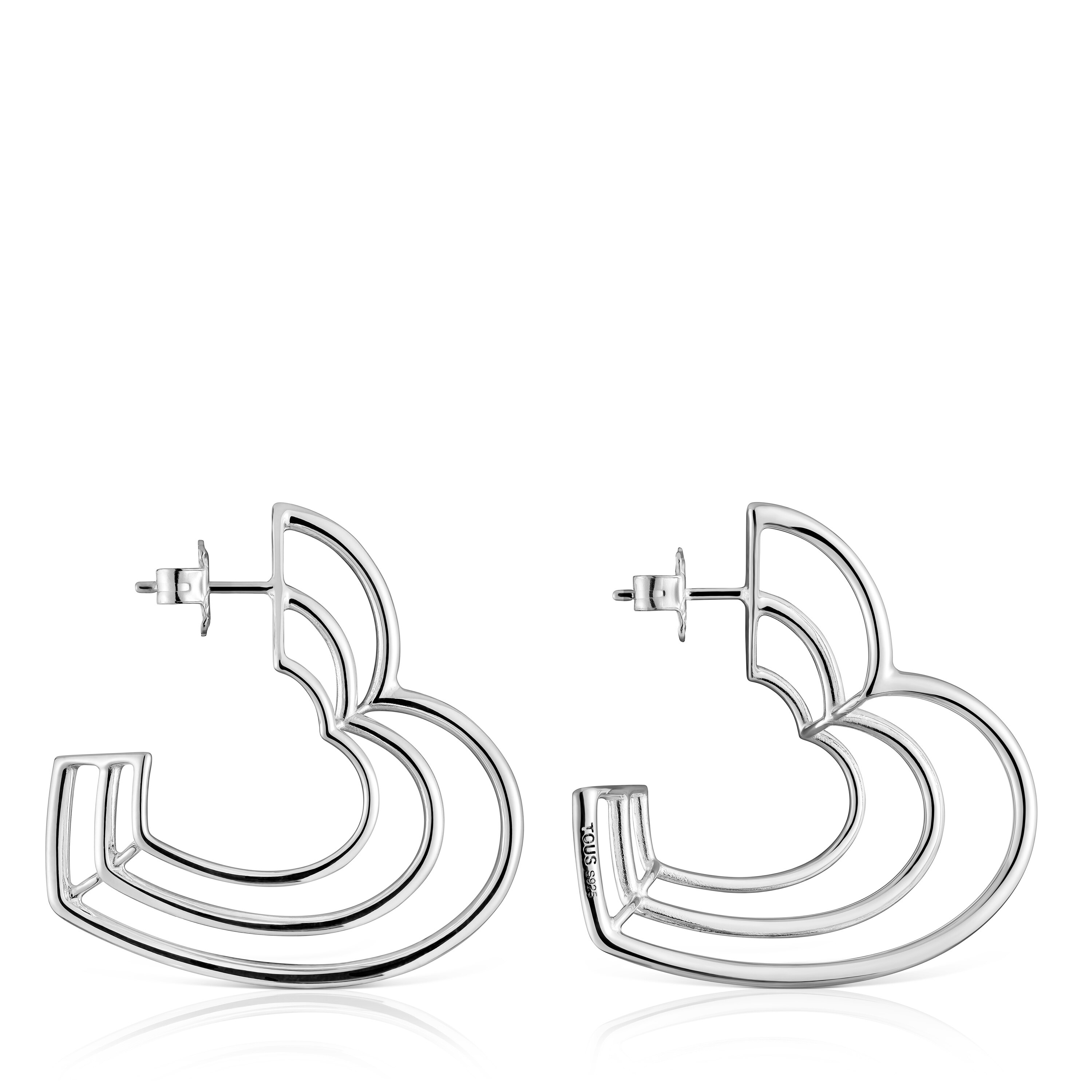 Bickie triple heart silver Eearrings