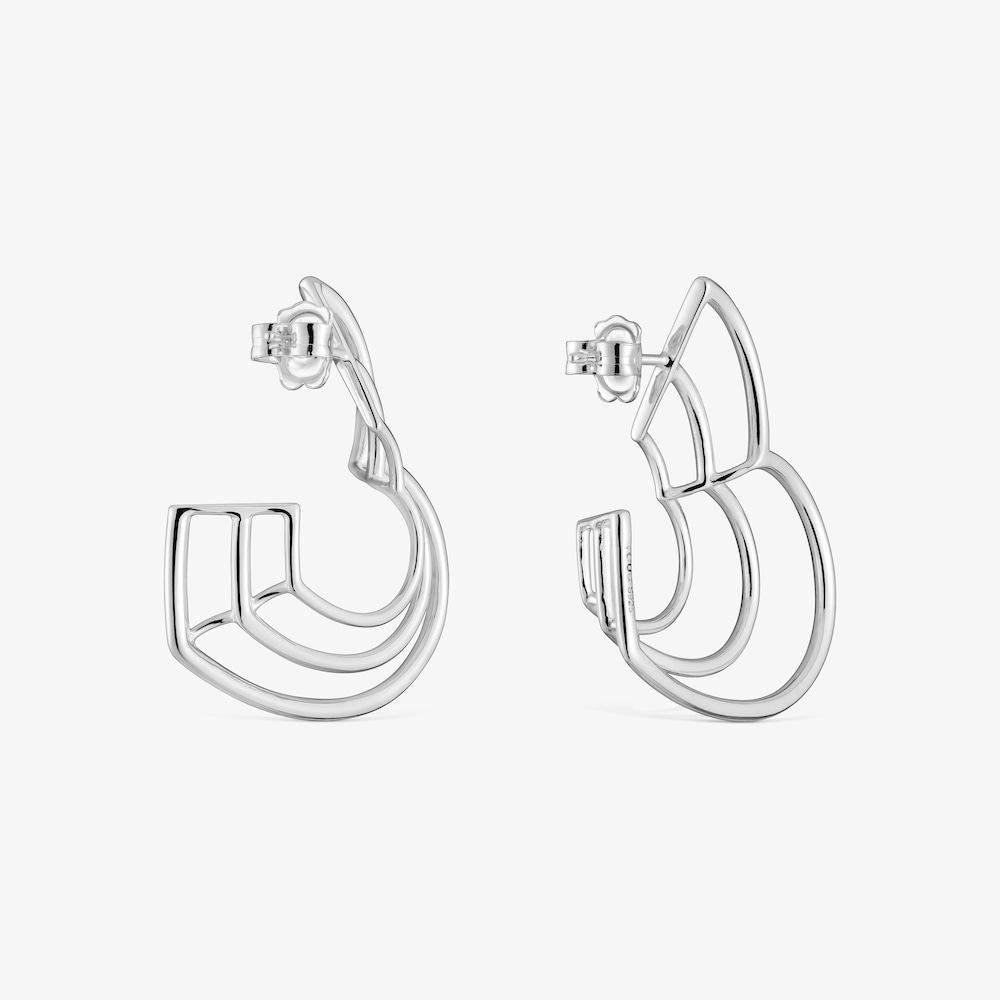 Pendientes triple coraz&oacute;n de plata Bickie