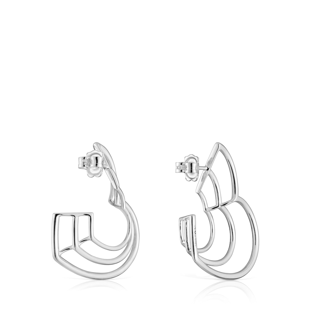 Bickie triple heart silver Eearrings