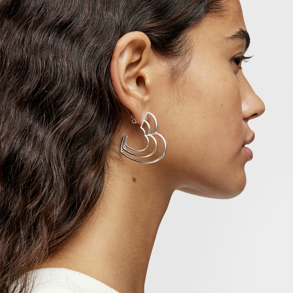 Bickie triple heart silver Eearrings