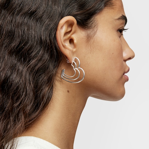 Pendientes triple corazón de plata Bickie