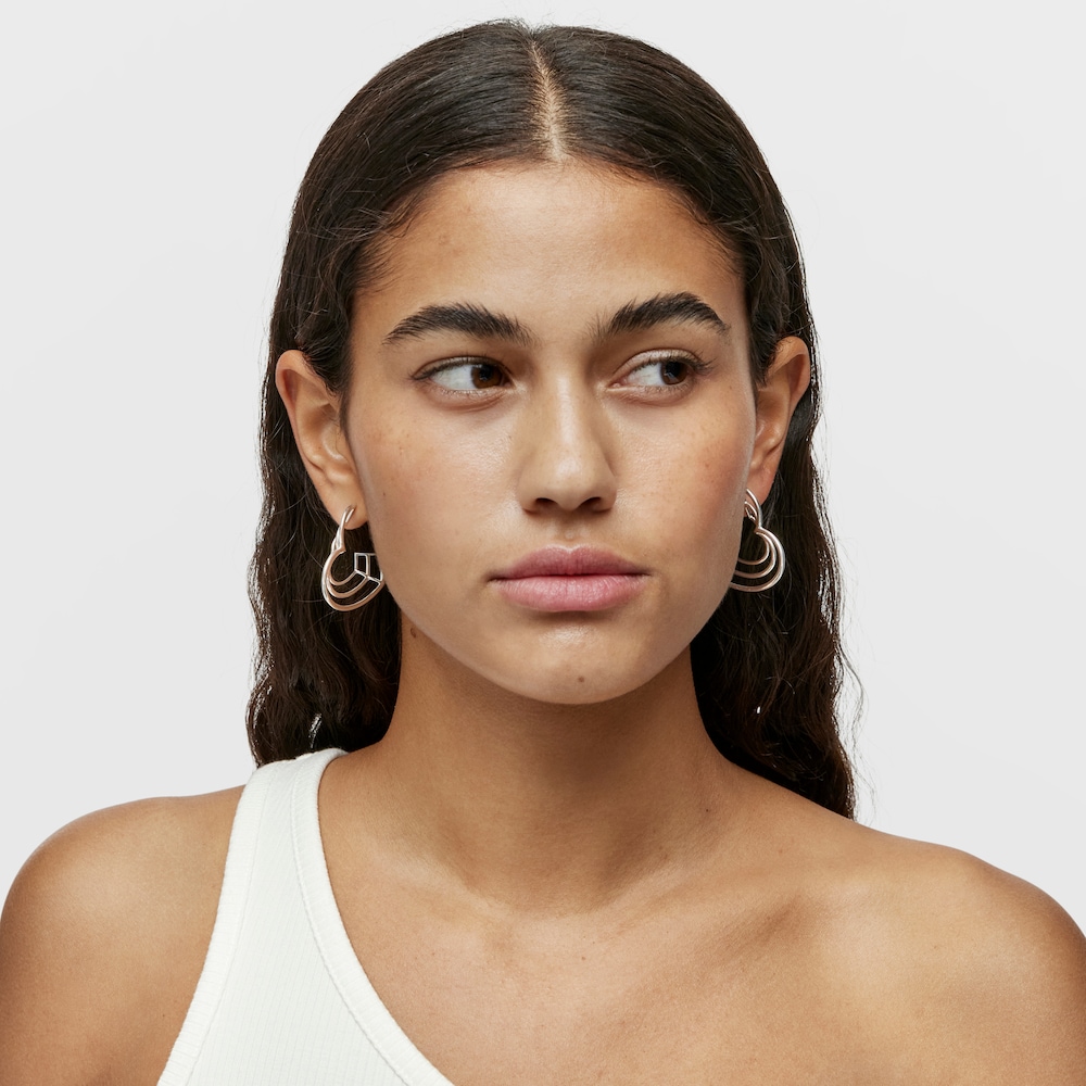 Pendientes triple coraz&oacute;n de plata Bickie