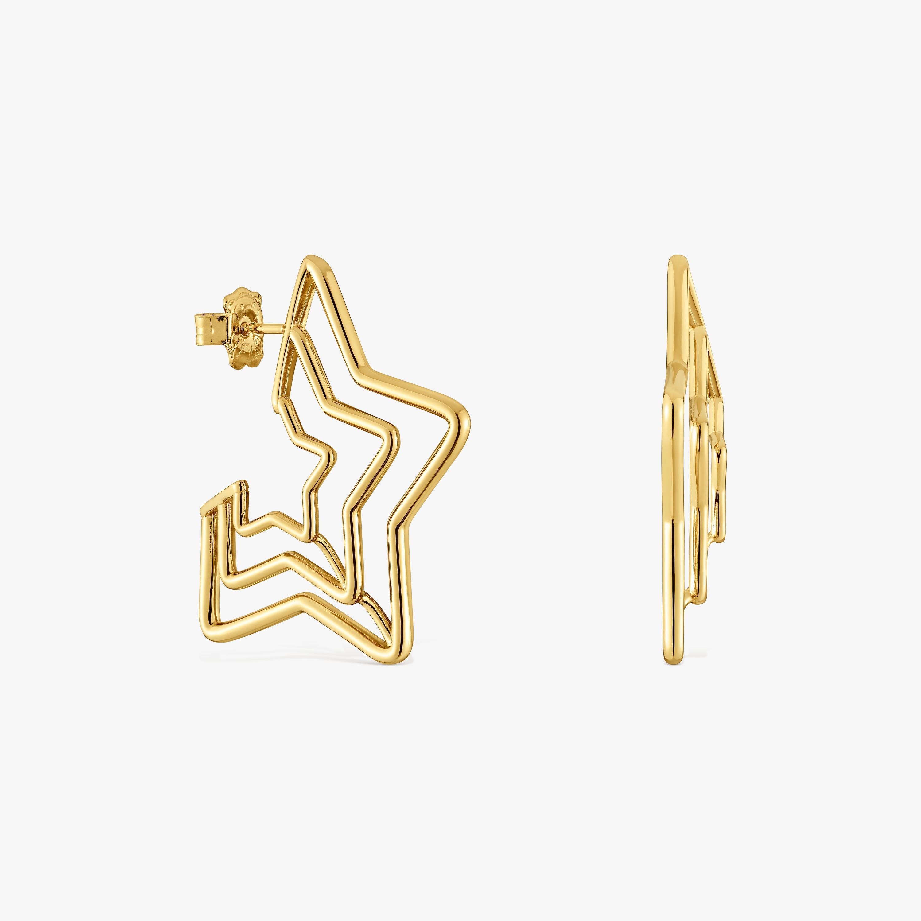 Bickie triple star Earrings with 18K gold vermeil