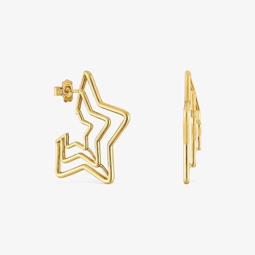 Bickie triple star Earrings with 18K gold vermeil