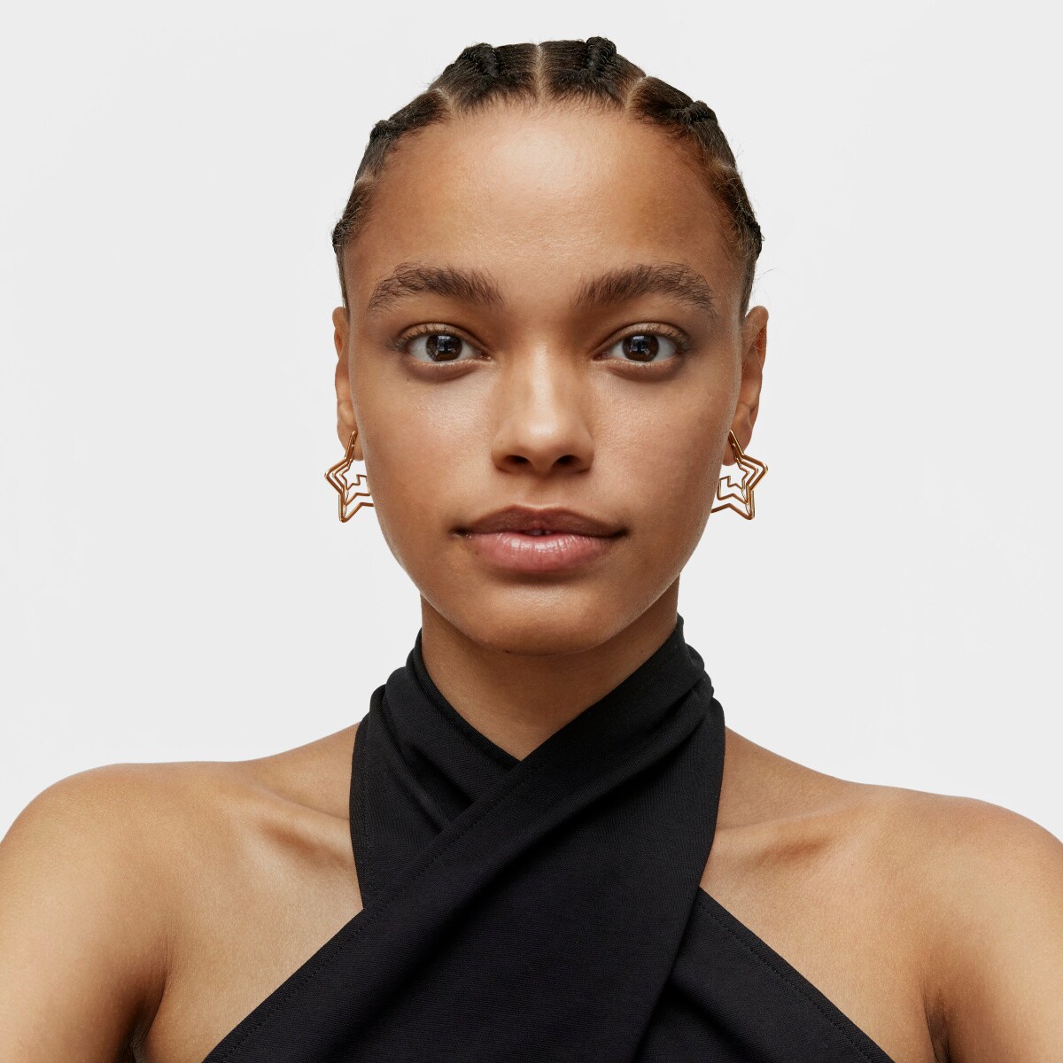 Bickie triple star Earrings with 18 kt gold plating over silver