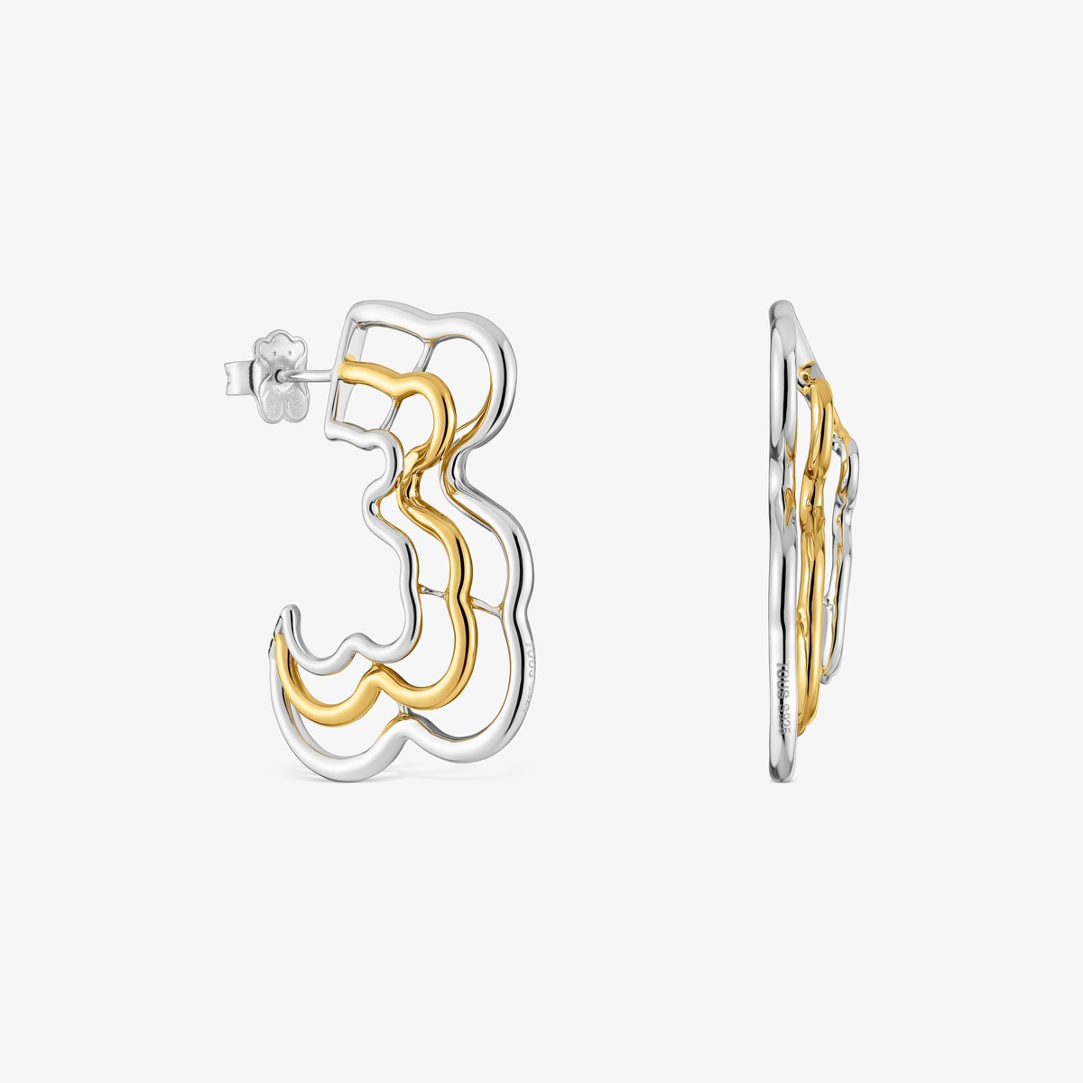 Pendientes Triple Oso Bicolor Bickie