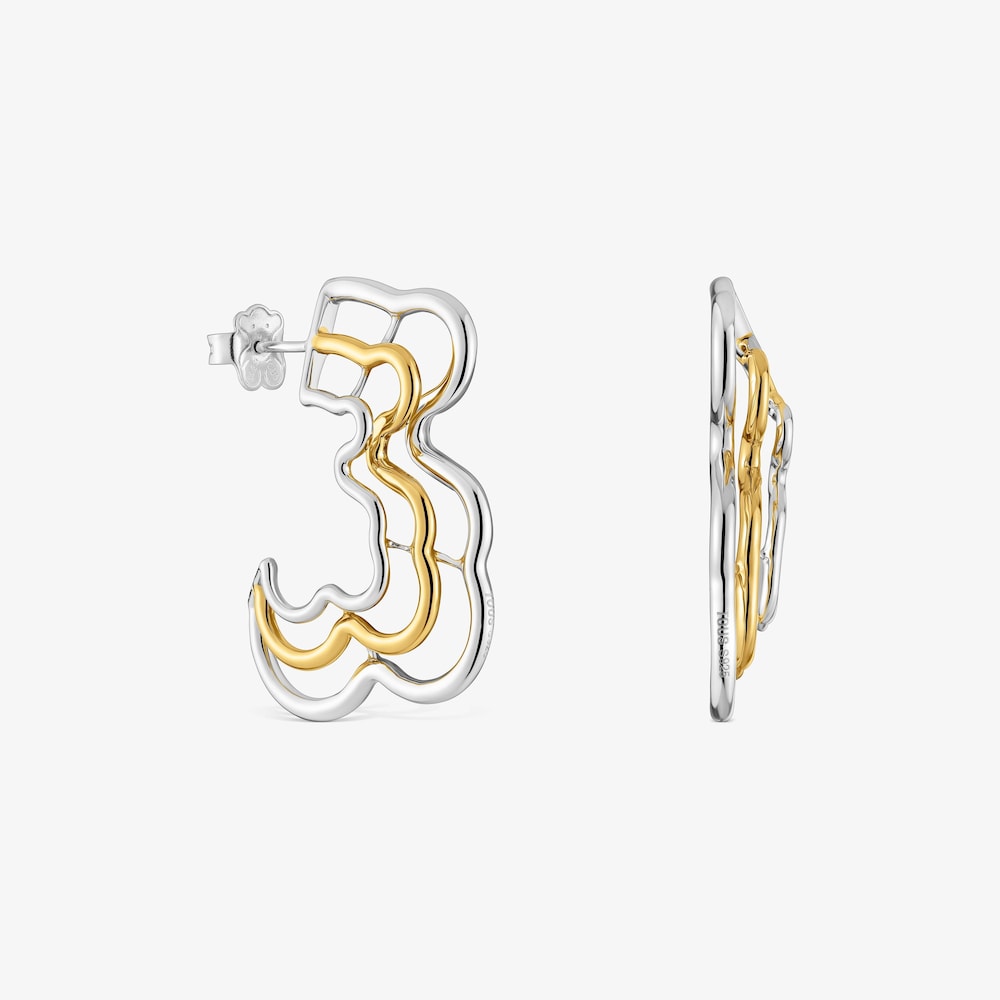 Bickie two-tone triple bear Earrings