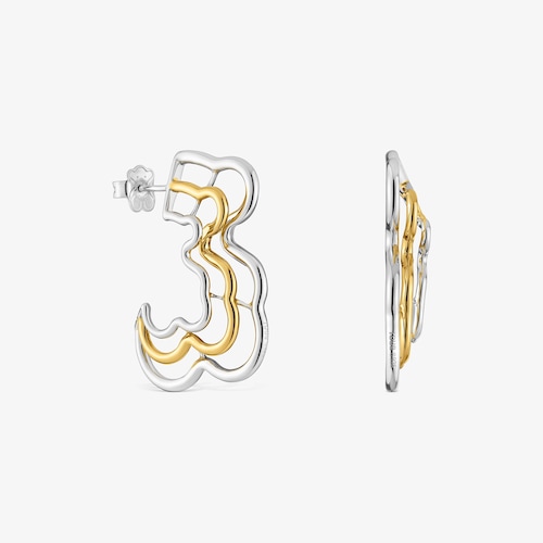 Aretes triple oso bicolor Bickie