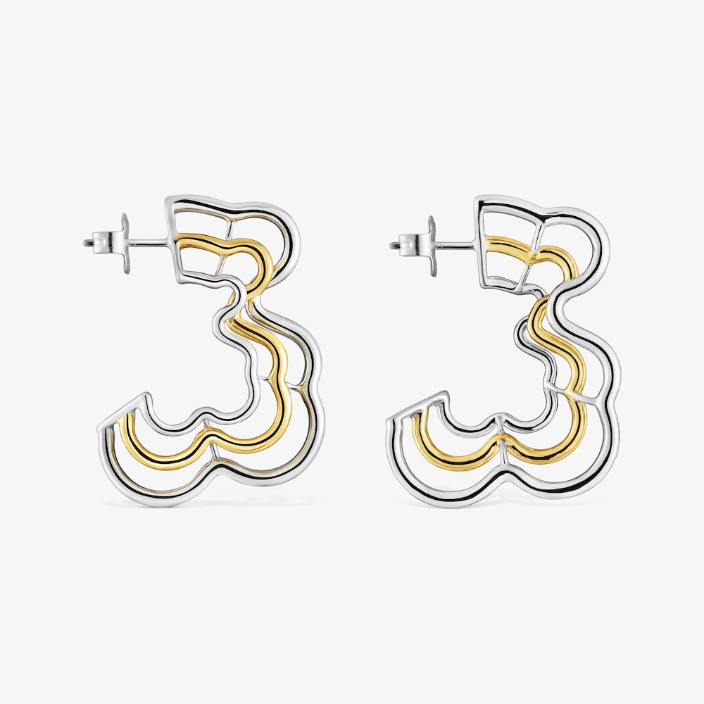 Bickie two-tone triple bear Earrings