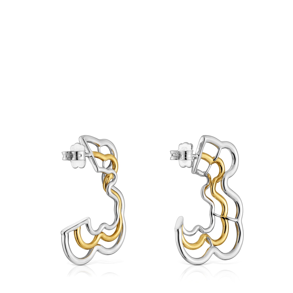 Pendientes triple oso bicolor Bickie