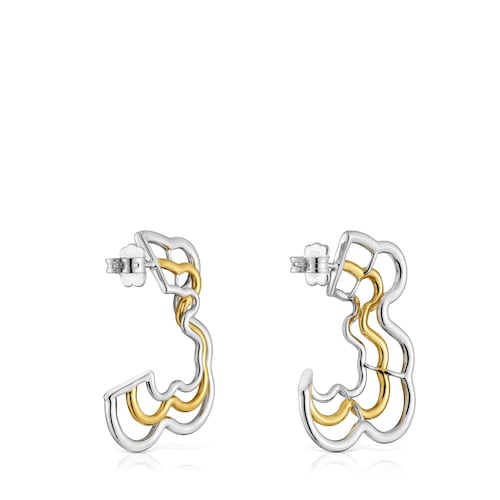 Pendientes triple oso bicolor Bickie