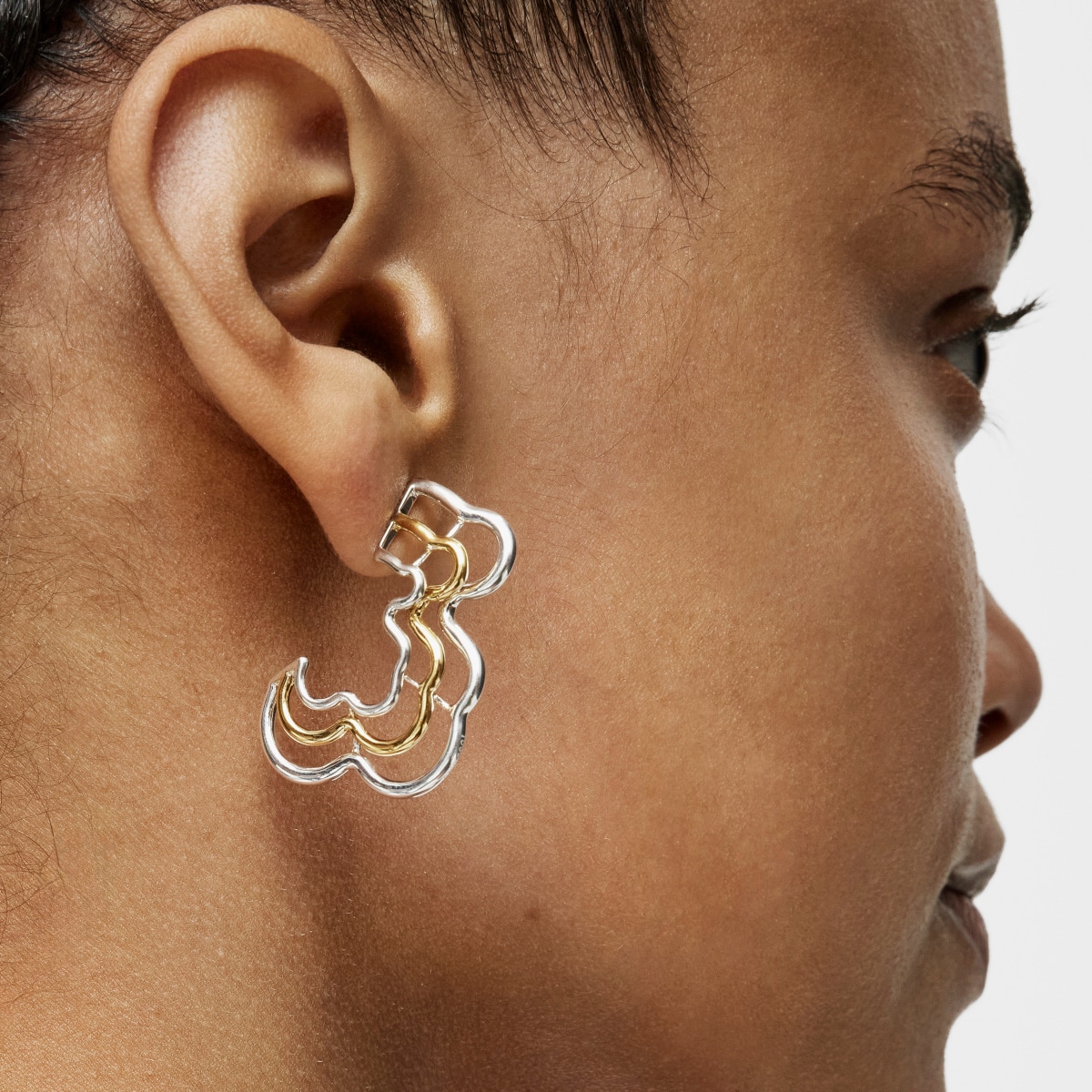 Pendientes triple oso bicolor Bickie