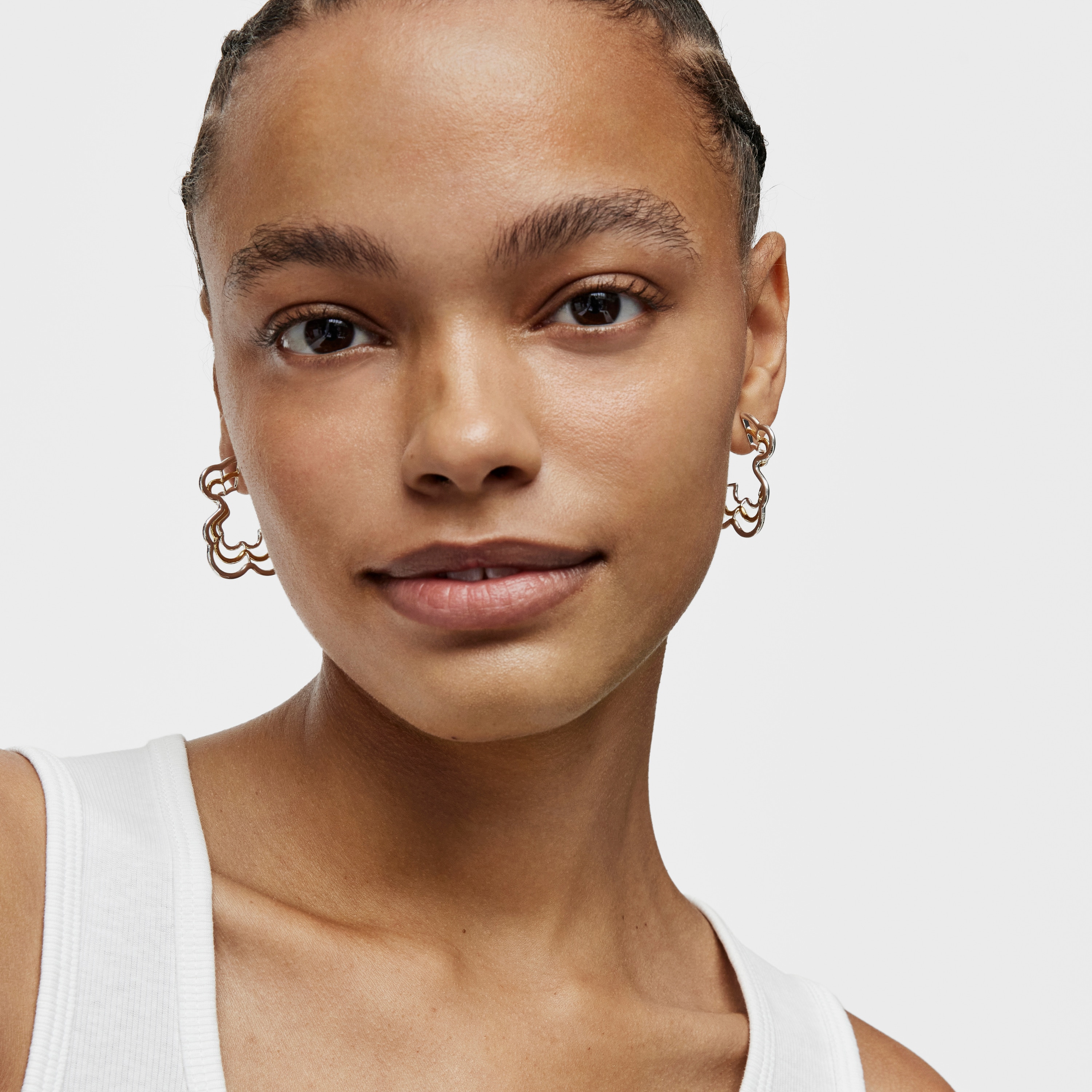 Bickie two-tone triple bear Earrings