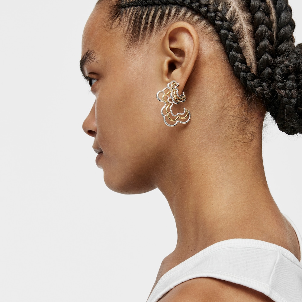 Bickie two-tone triple bear Earrings