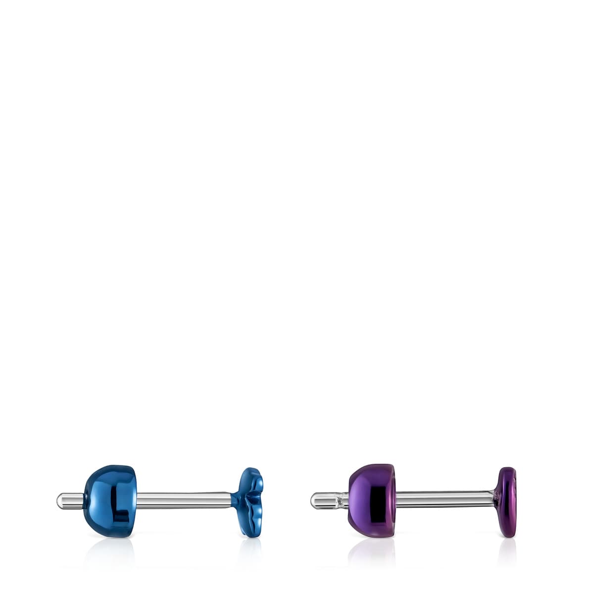 Pack of Bickie purple and blue IP steel ear Piercings