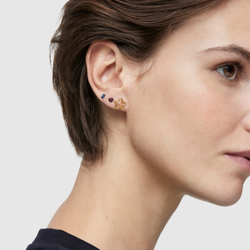 Zestaw piercieng&oacute;w do ucha Bickie z fioletowej i niebieskiej stali IP