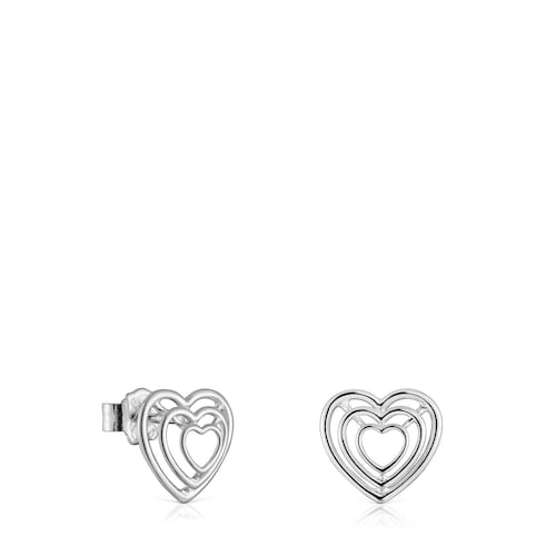 Pendientes corazón de plata Bickie