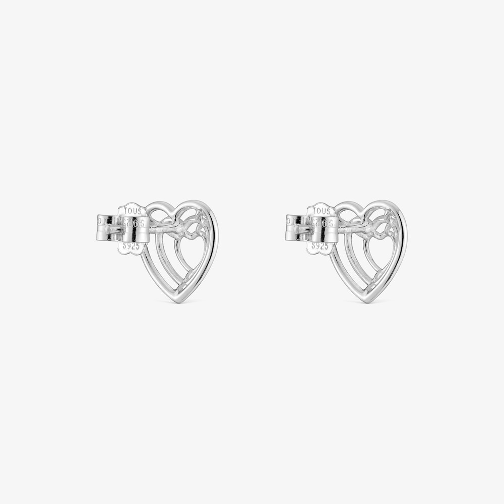 Pendientes coraz&oacute;n de plata Bickie