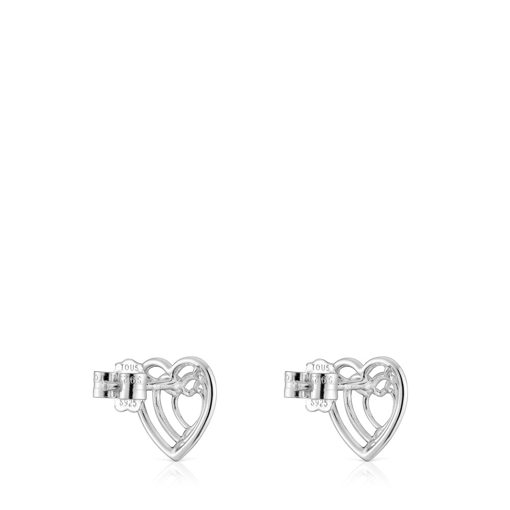 Pendientes corazón de plata Bickie image number 2