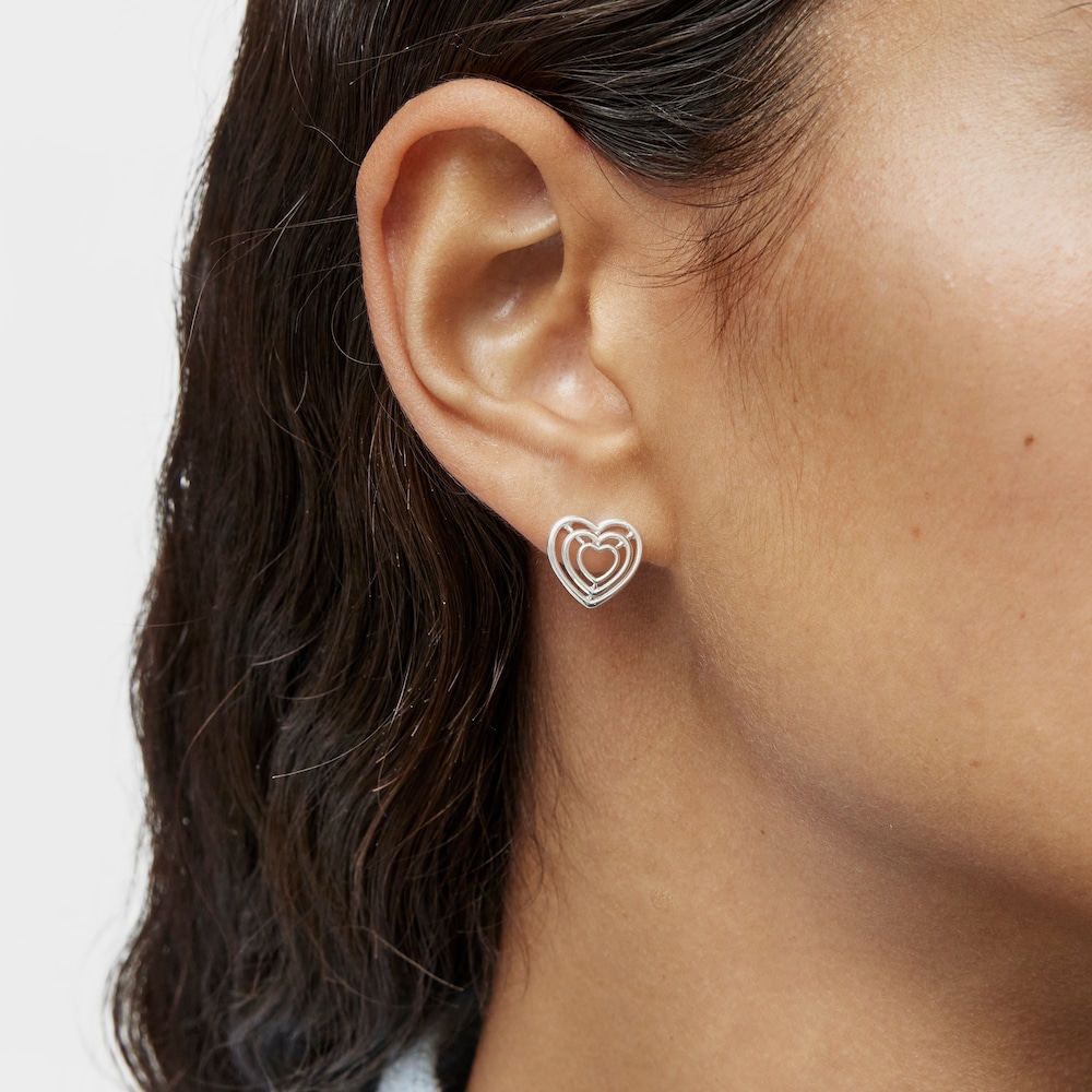 Pendientes coraz&oacute;n de plata Bickie