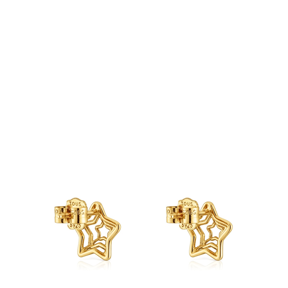 Bickie star Earrings with 18 kt gold plating over silver