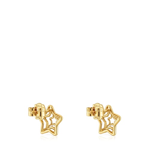 Pendientes estrella con baño de oro 18 kt sobre plata Bickie