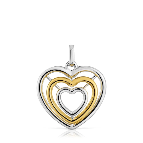Colgante triple corazón bicolor Bickie