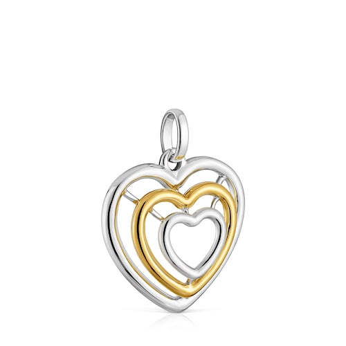 Colgante triple corazón bicolor Bickie