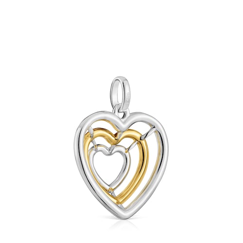 Colgante triple corazón bicolor Bickie
