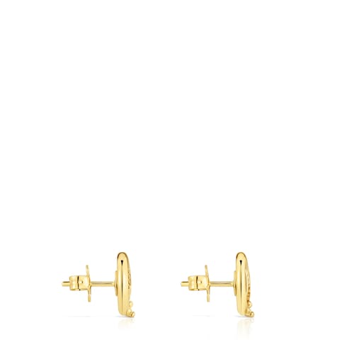 Yunque openwork earrings with 18 kt gold plating over silver and mother-of-pearl