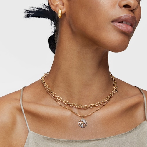 Yunque two-tone openwork pendant