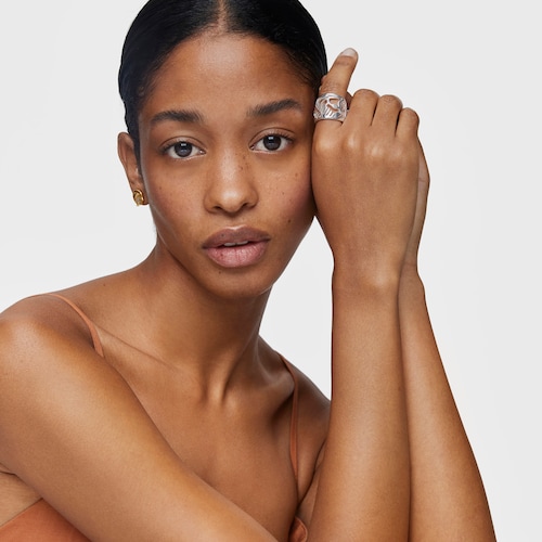 Yunque silver openwork open Ring