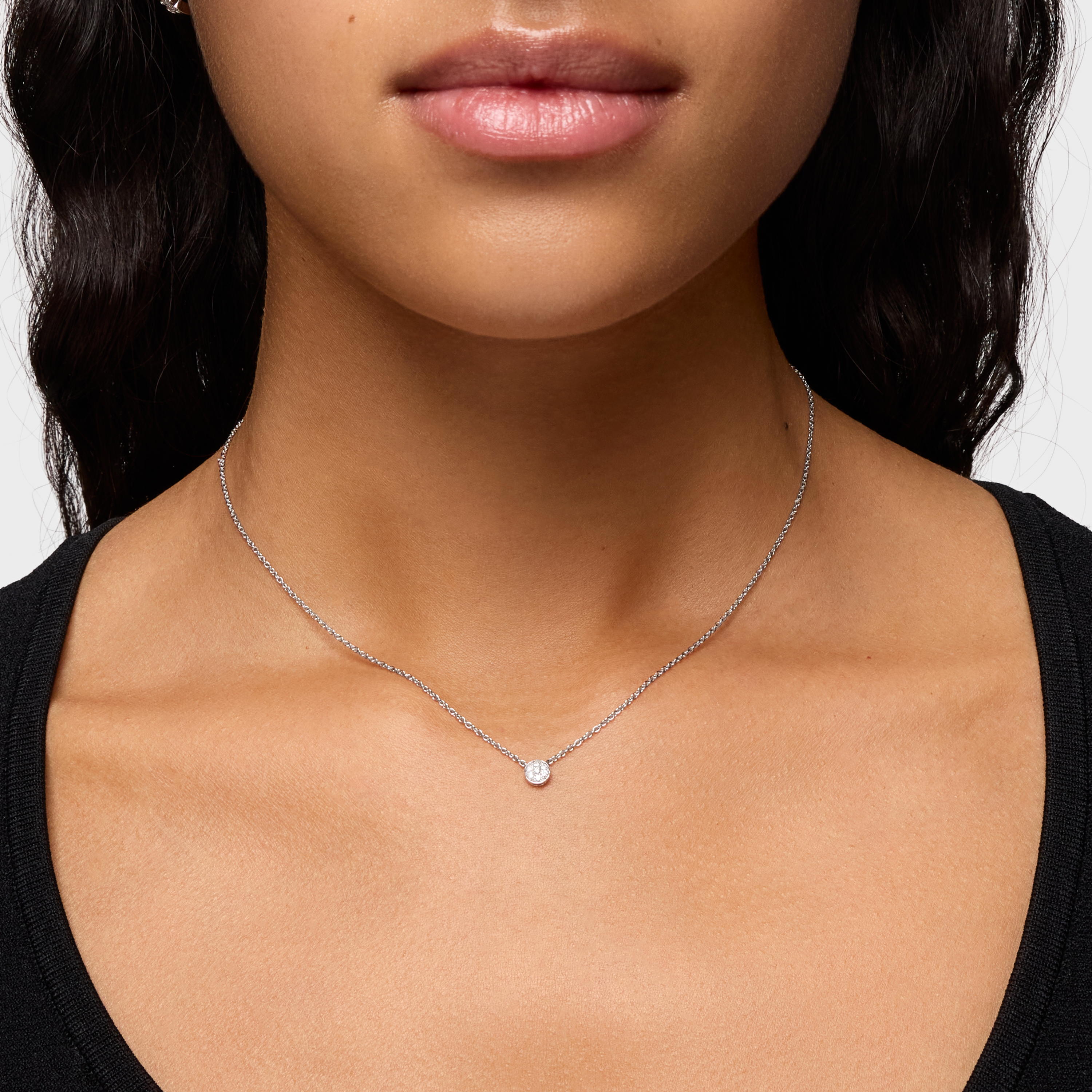 Collar de oro blanco con diamantes Alecia