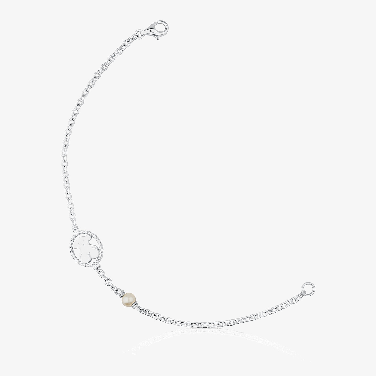 Silver Camee Bracelet with Pearl