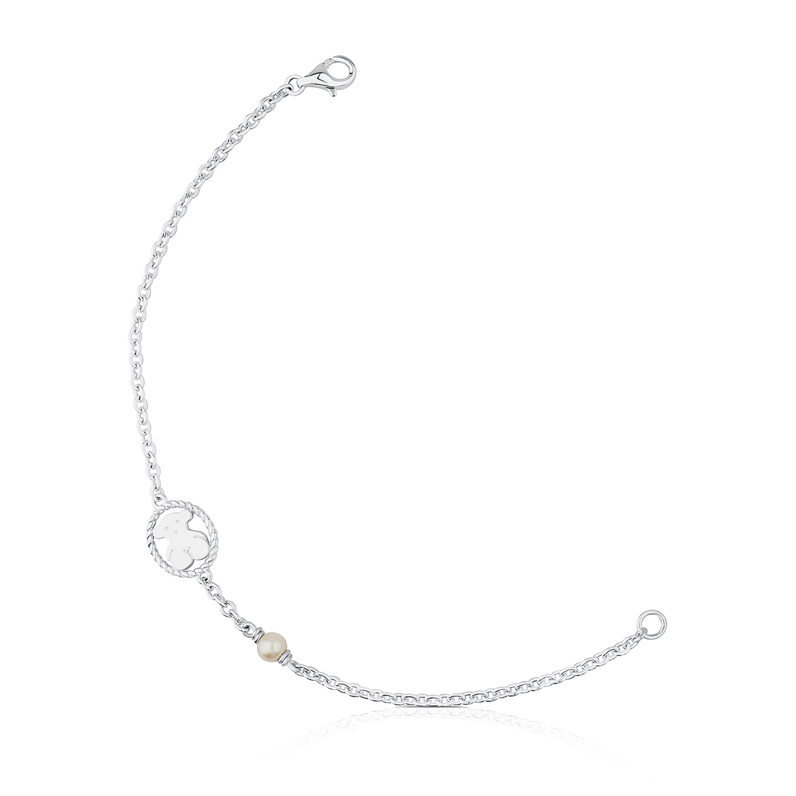 Silver Camee Bracelet with Pearl