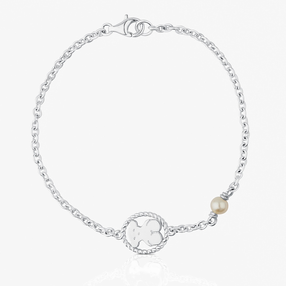 Silver Camee Bracelet with Pearl