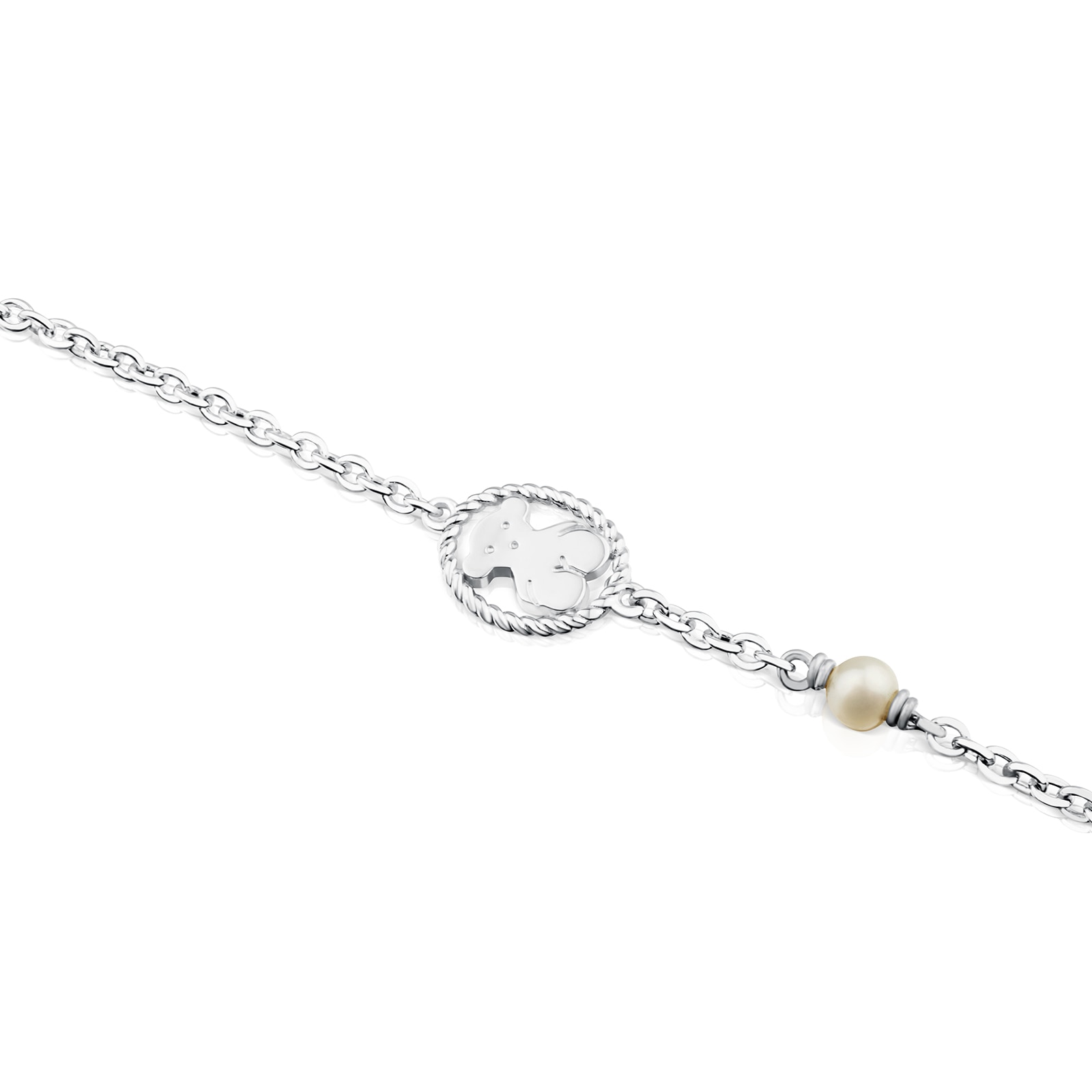 Silver Camee Bracelet with Pearl