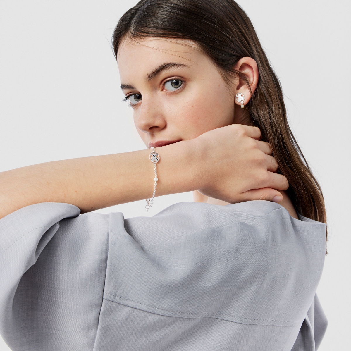 Pulsera de plata con perla cultivada Camee