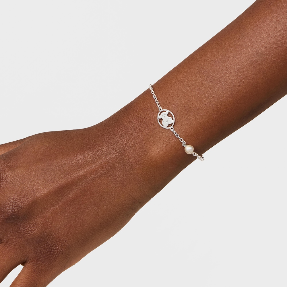 Silver Camee Bracelet with Pearl