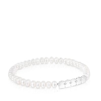 Pulsera de plata y perlas Straight