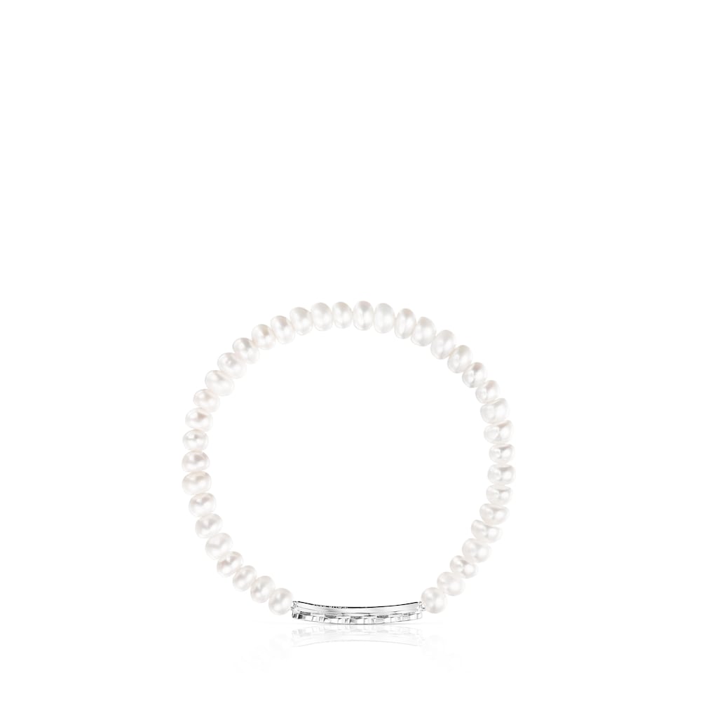 Pulsera de plata y perlas Straight image number 1
