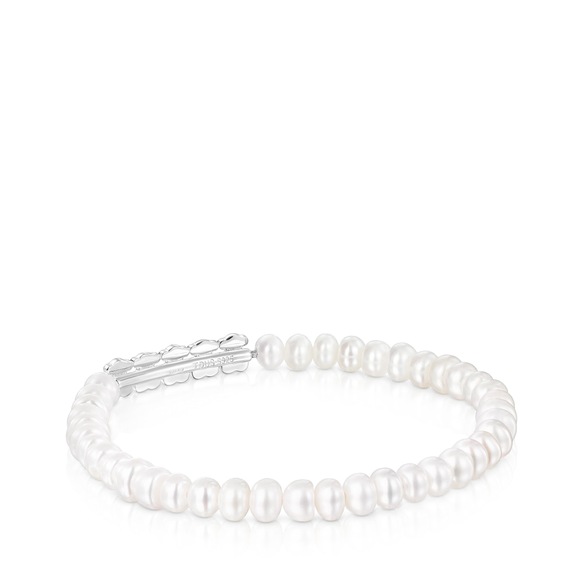 Pulsera de plata y perlas Straight