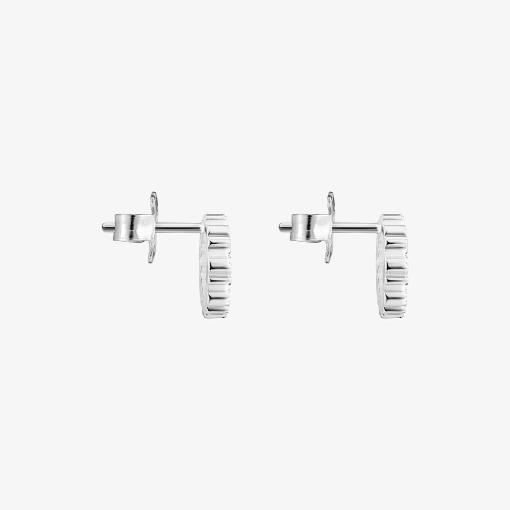 Small Silver Straight disc Earrings
