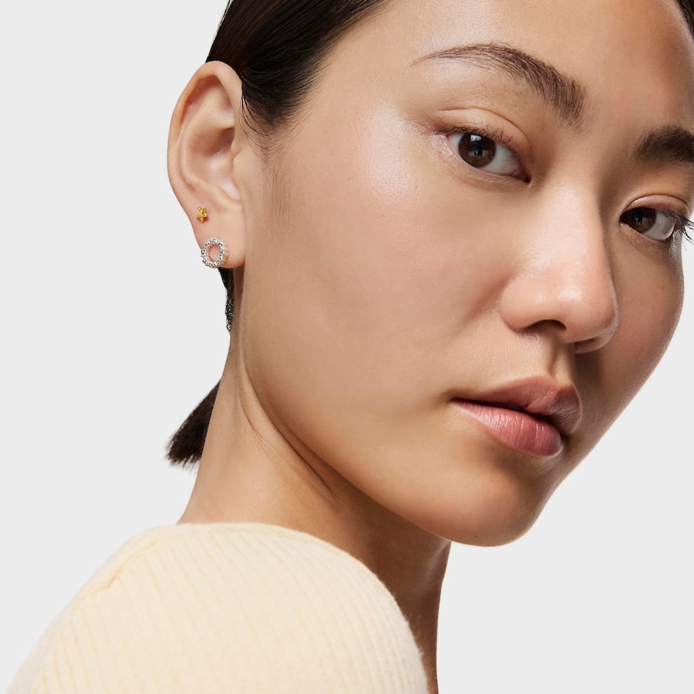 Small Silver Straight disc Earrings