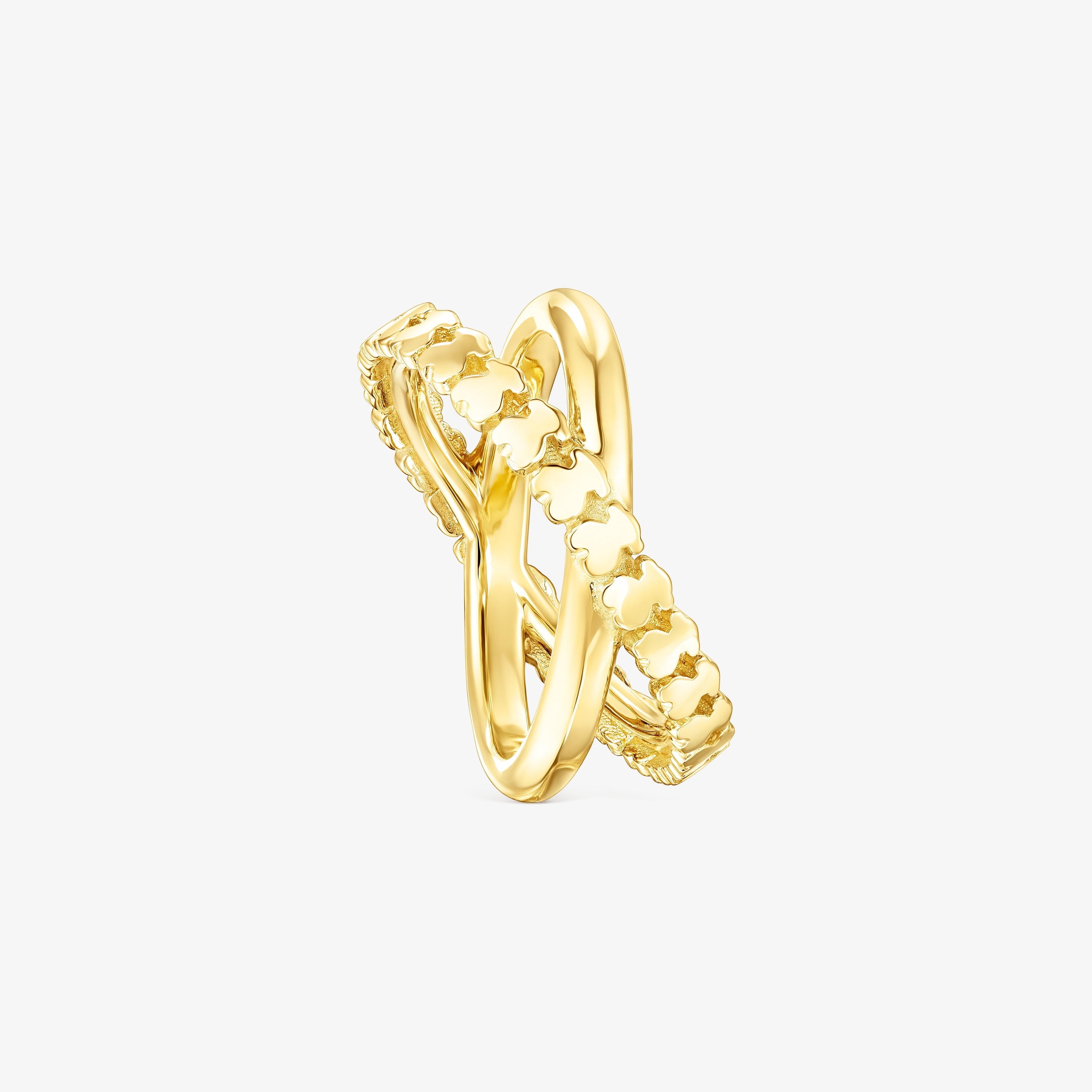 18K gold vermeil Straight cross Ring