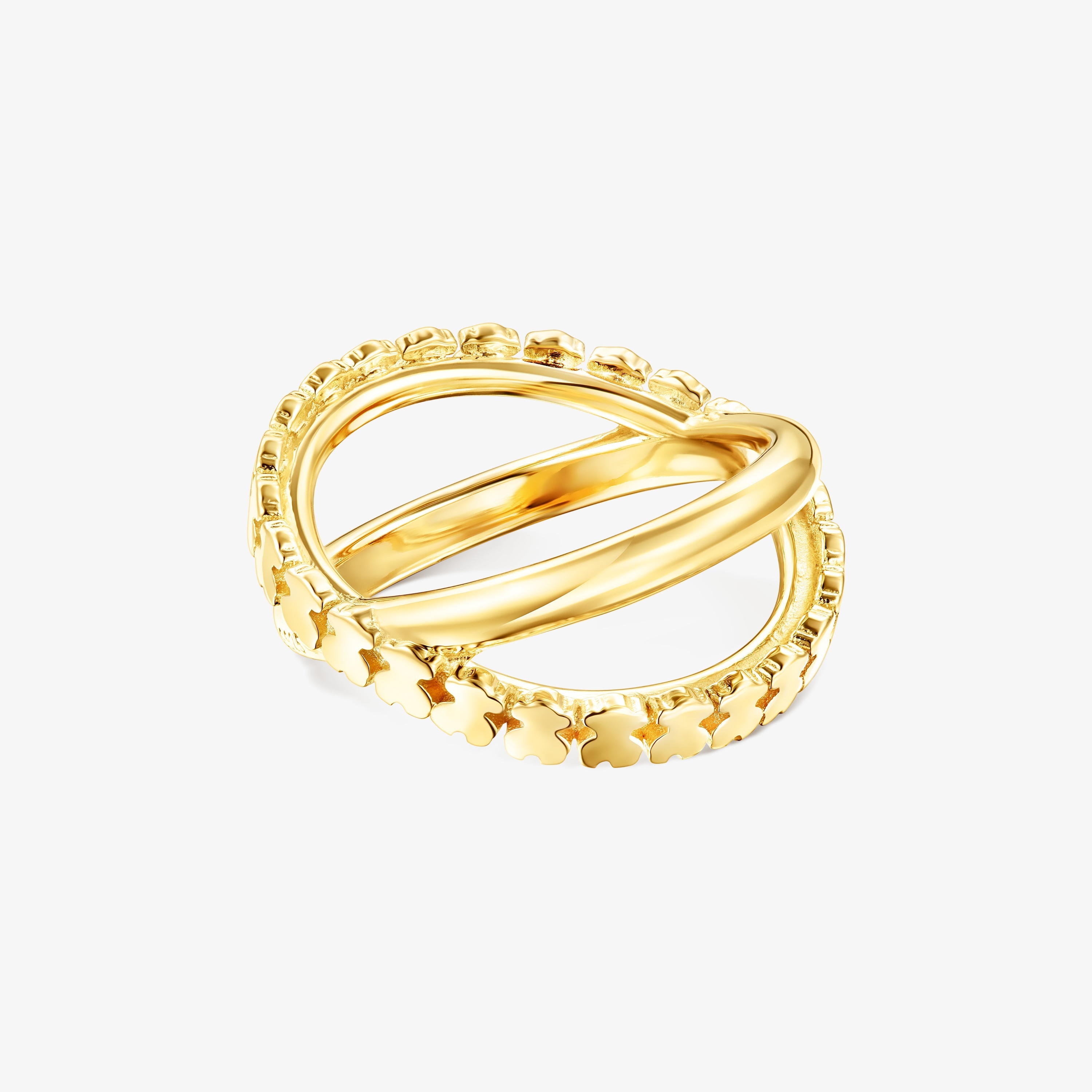 18K gold vermeil Straight cross Ring
