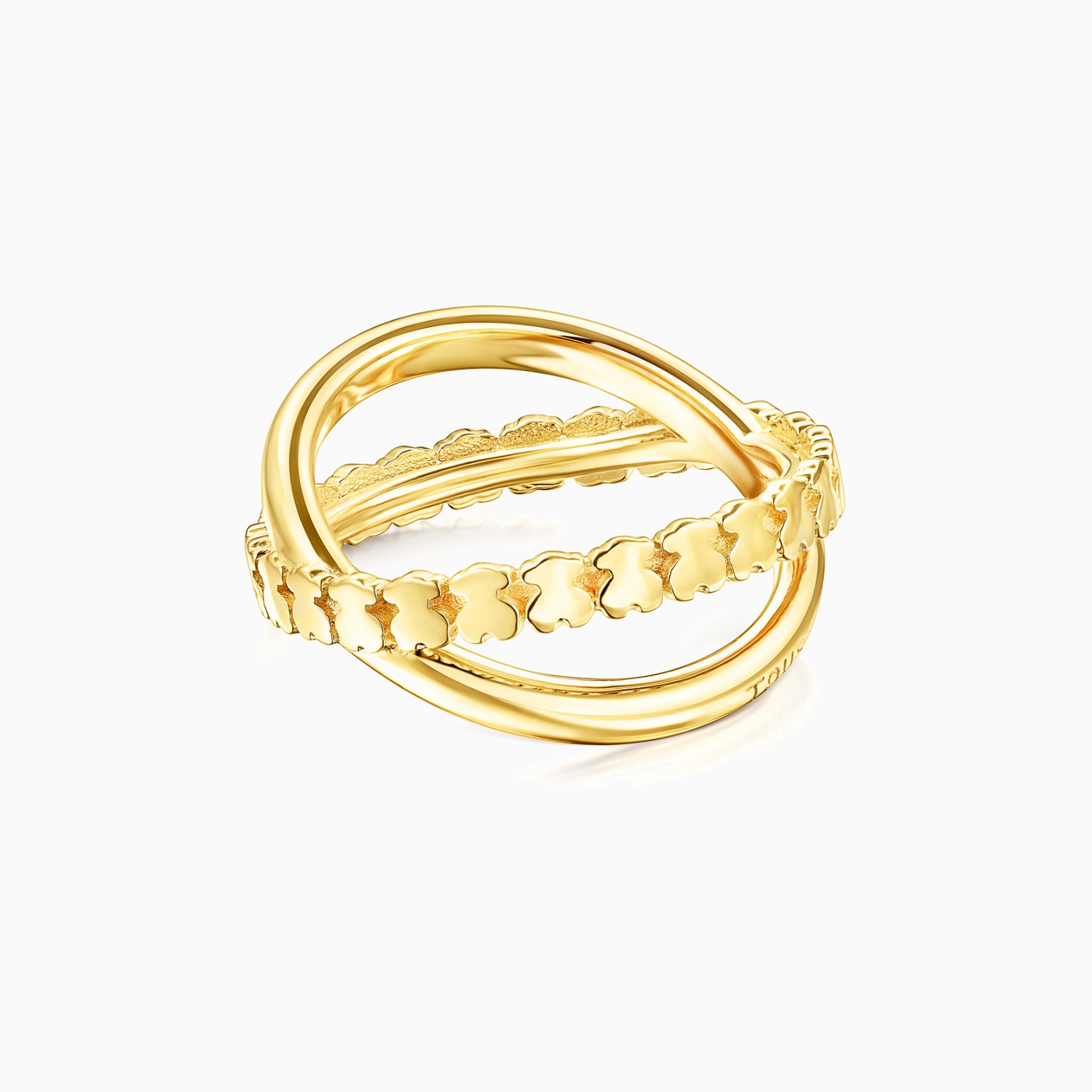 18K gold vermeil Straight cross Ring