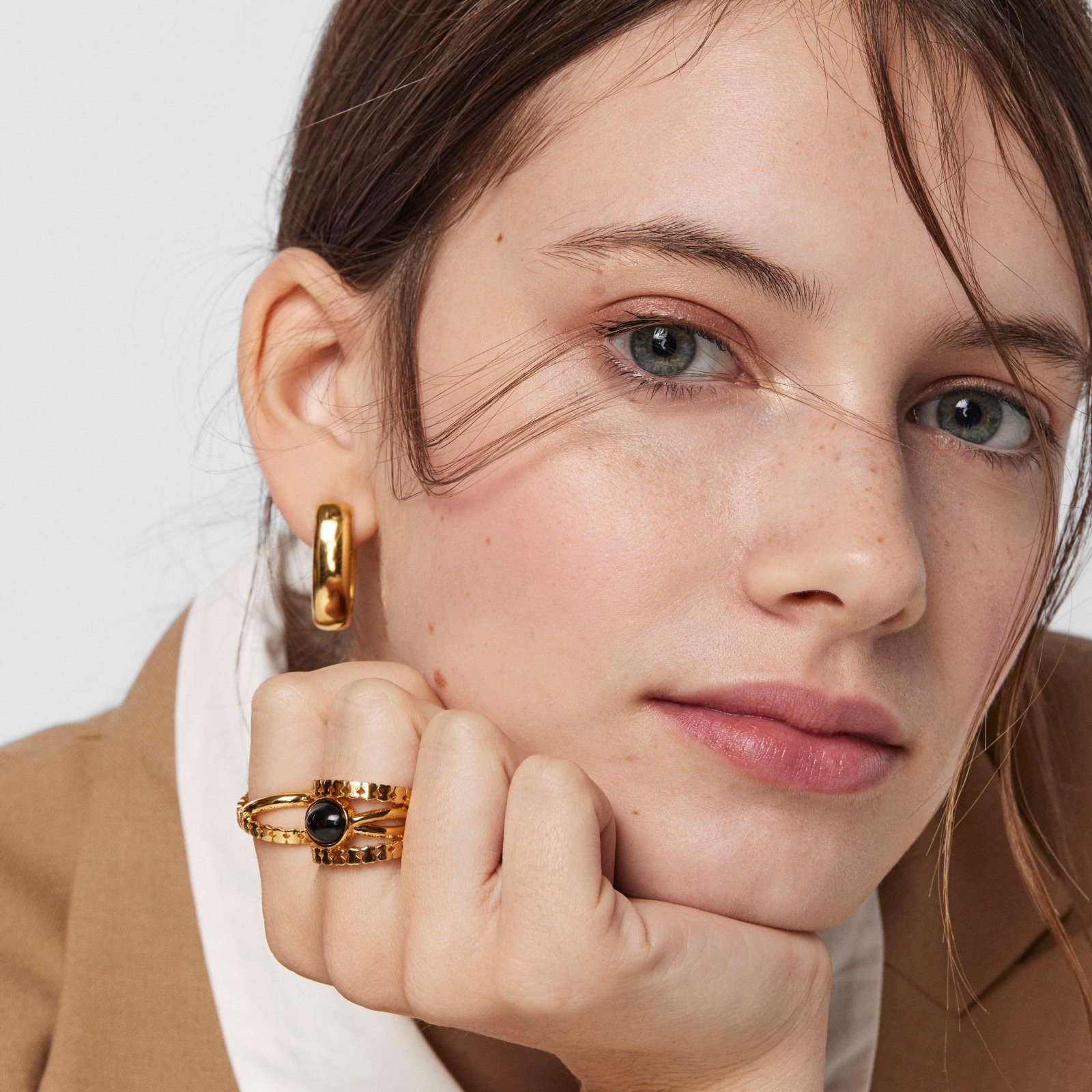 18K gold vermeil Straight cross Ring