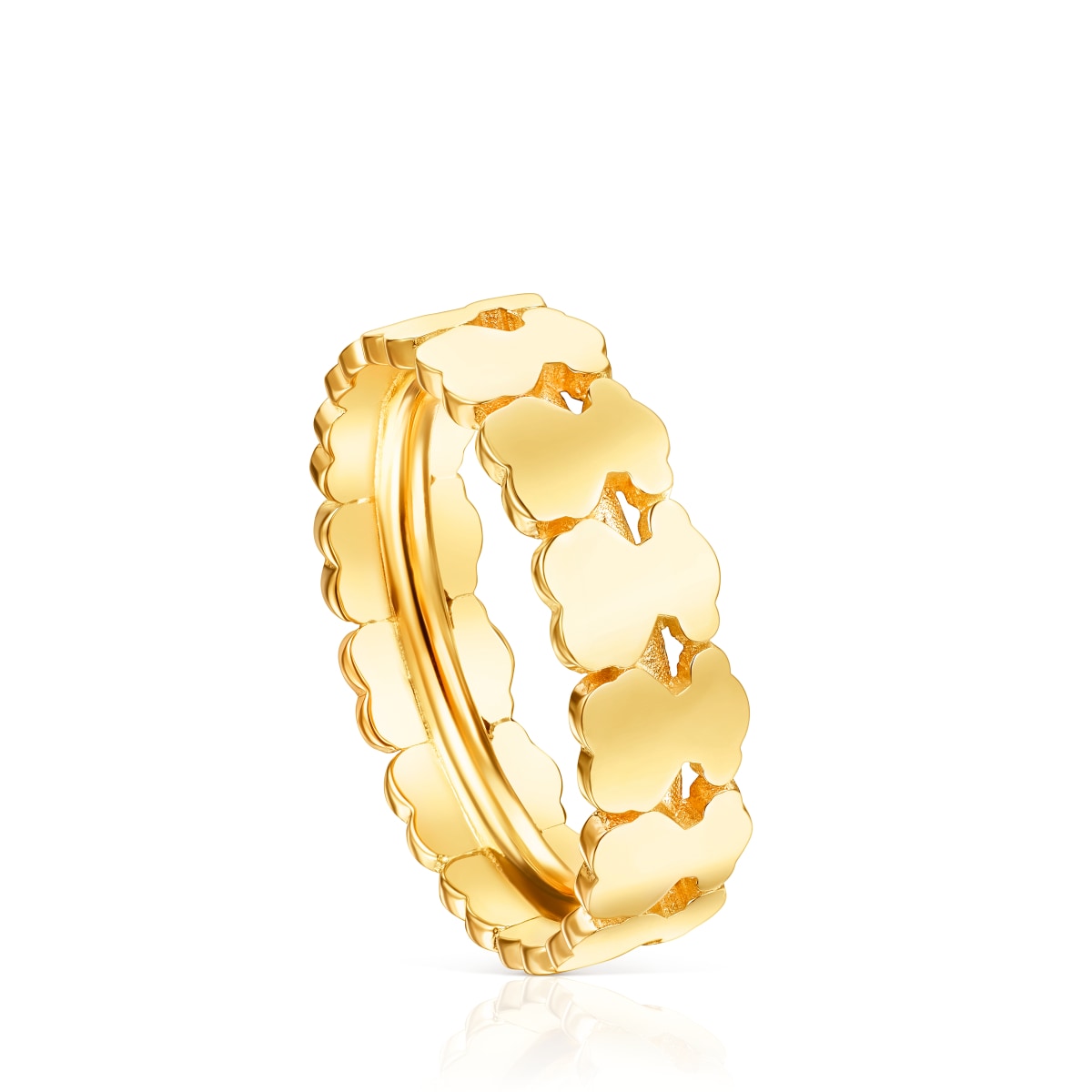 Anillo aro con baño de oro 18 kt sobre plata Straight