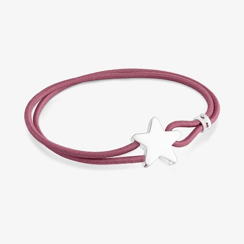 Pulsera el&aacute;stica burdeos con estrella de plata Sweet Dolls